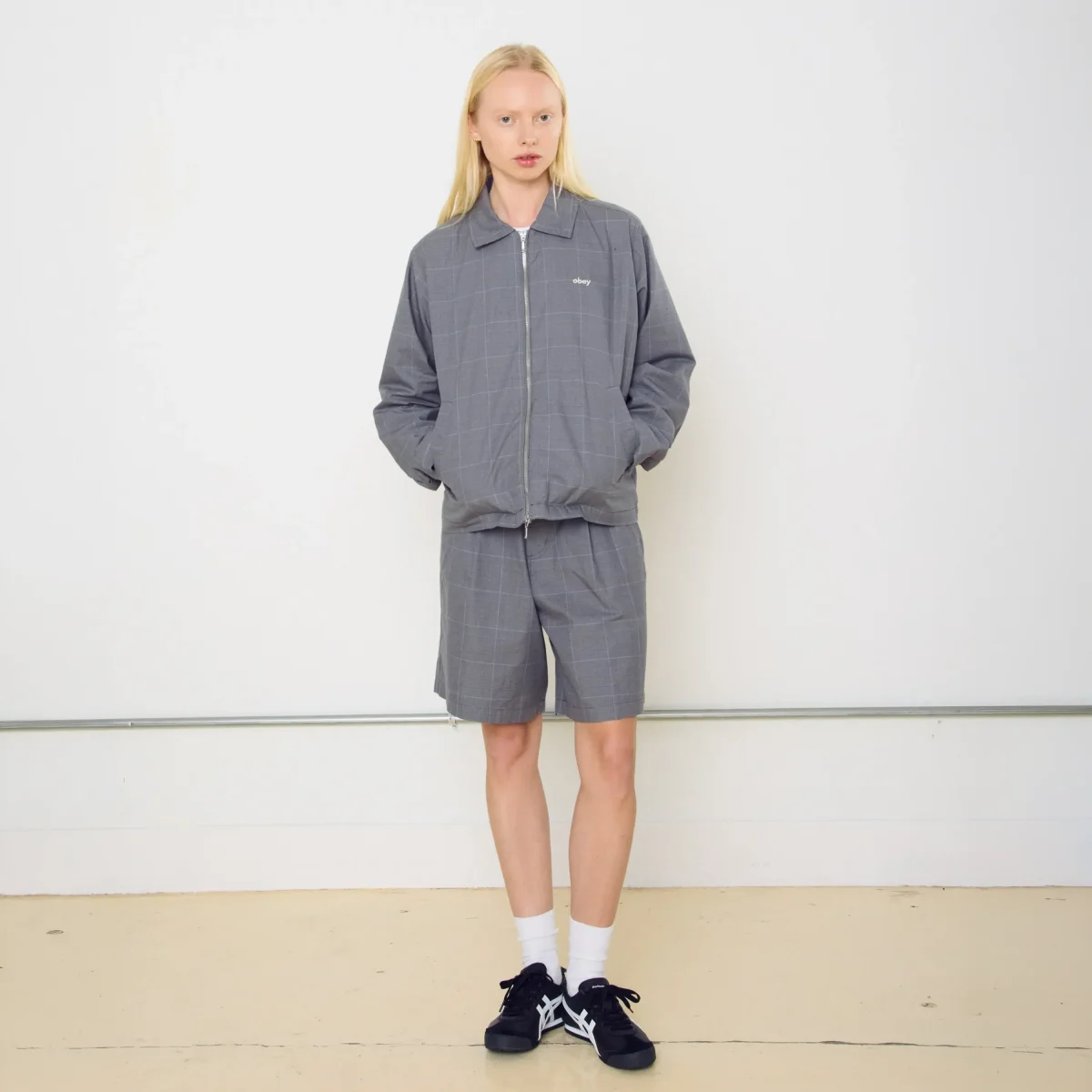 Veste Obey Femme - Olivia Plaid Jacket Grey – Image 5