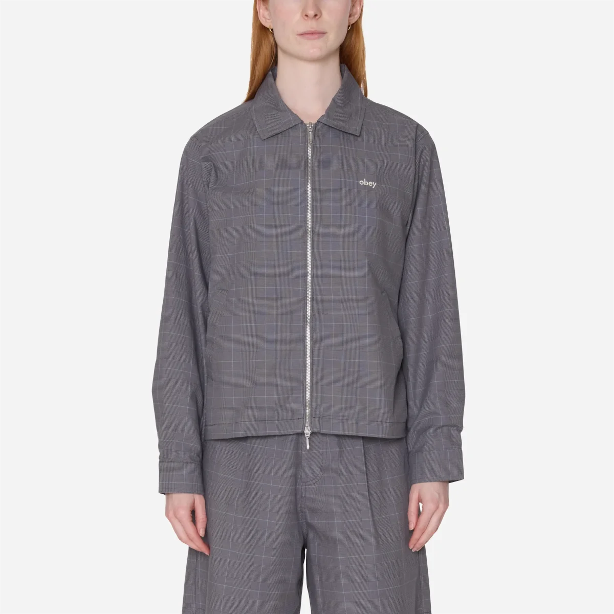 Veste Obey Femme - Olivia Plaid Jacket Grey – Image 6