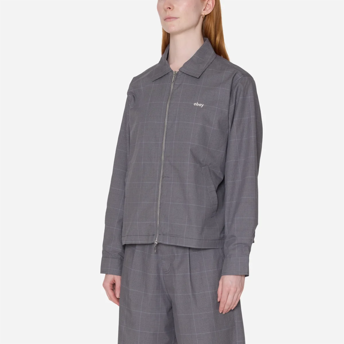 Veste Obey Femme - Olivia Plaid Jacket Grey – Image 7