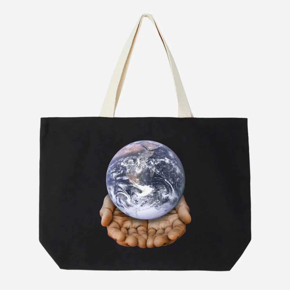 OBEY - OURS PLANET IS IN YOUR HANDS TOTE - Black – Image 2