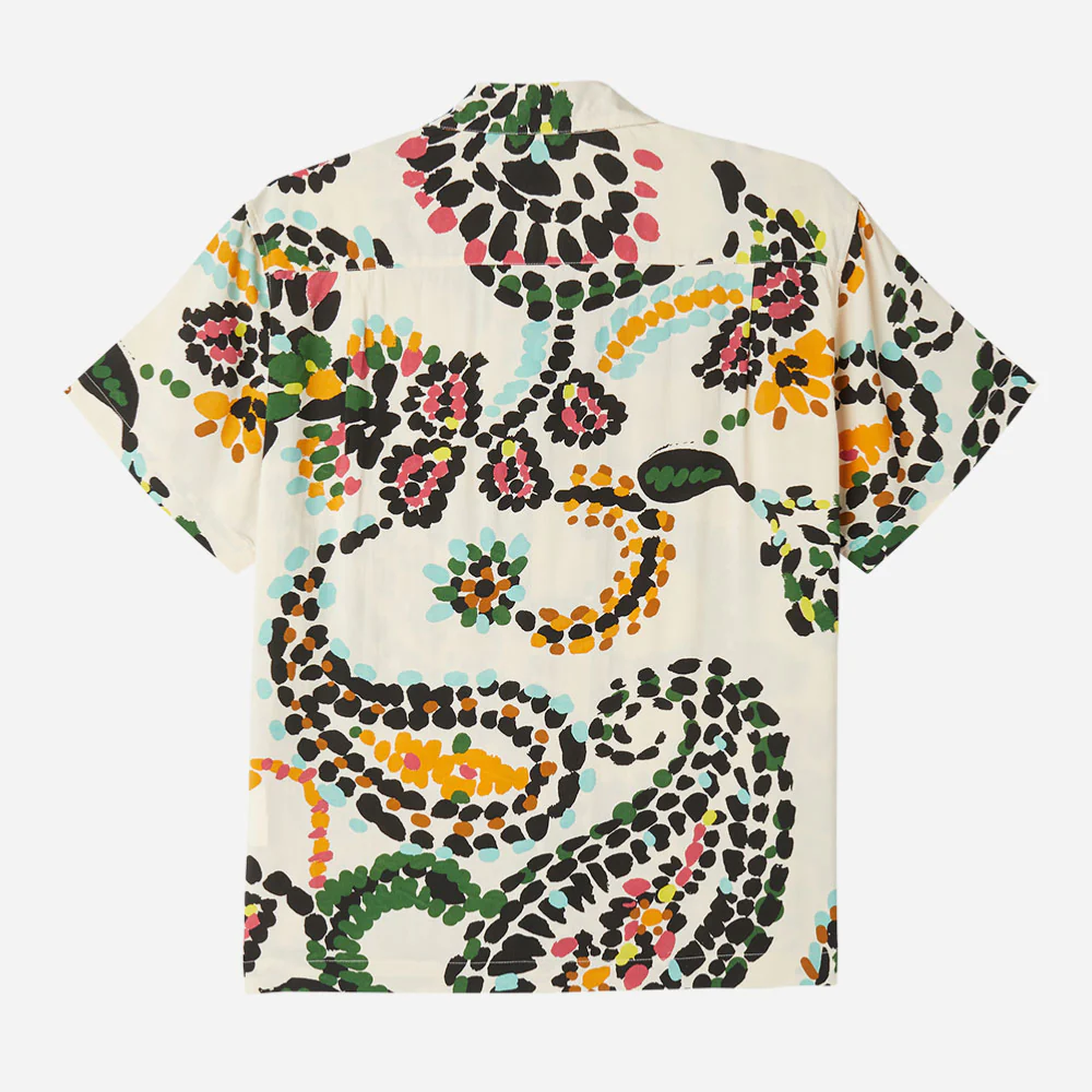 OBEY - PAISLEY DOTS WOVEN - White smoke multi – Image 3