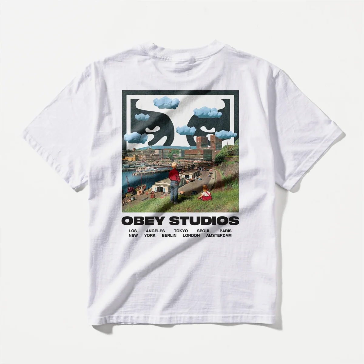 T-shirt Obey - Sky Face Tee White – Image 2