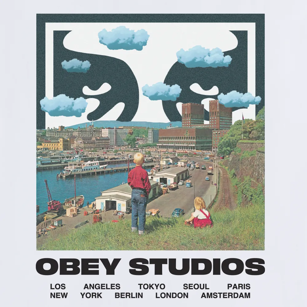 T-shirt Obey - Sky Face Tee White – Image 4