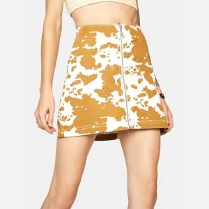 OBEY W- STRAGGLER MINI SKIRT - Cow print