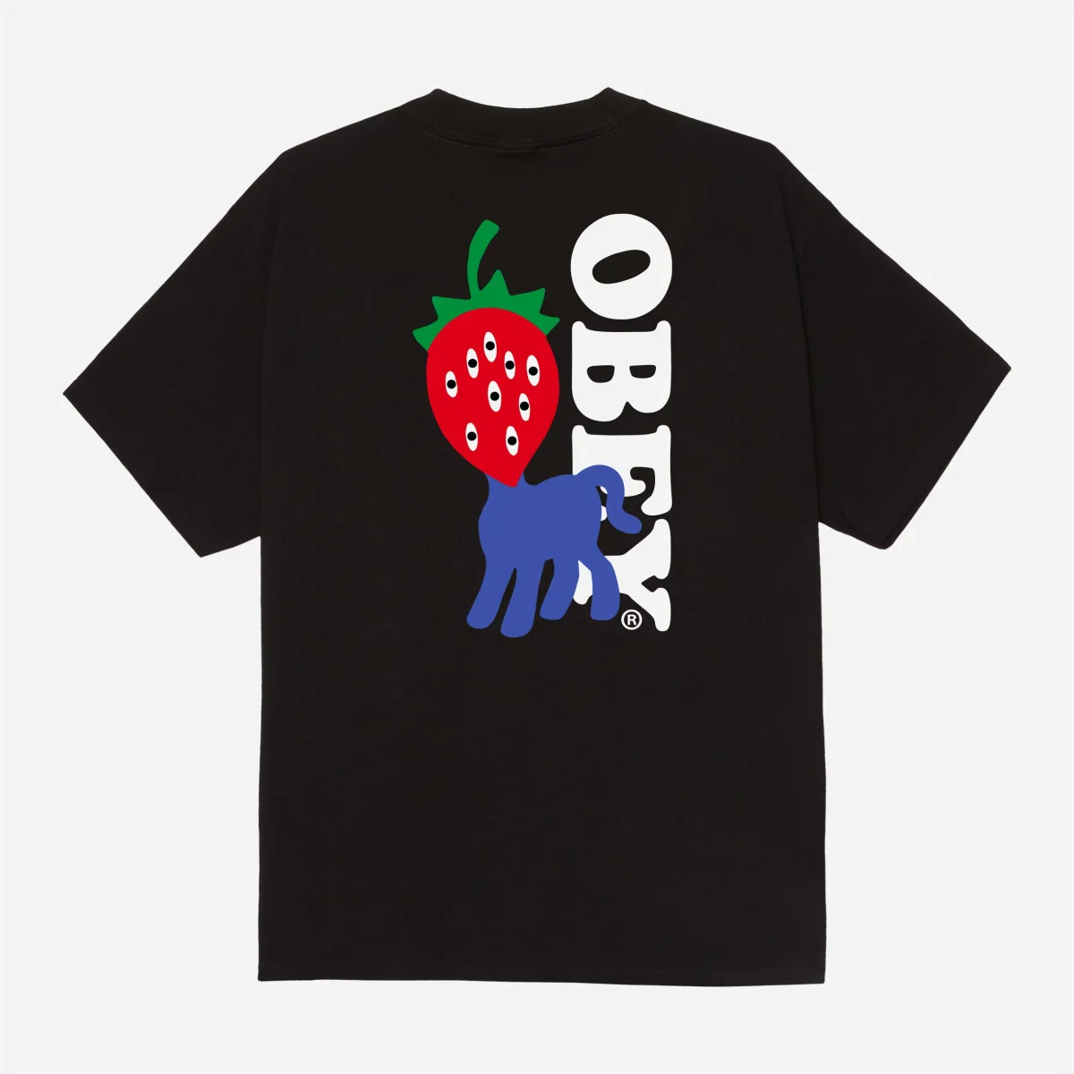 OBEY - STRAWBERRY TEE - Black – Image 2