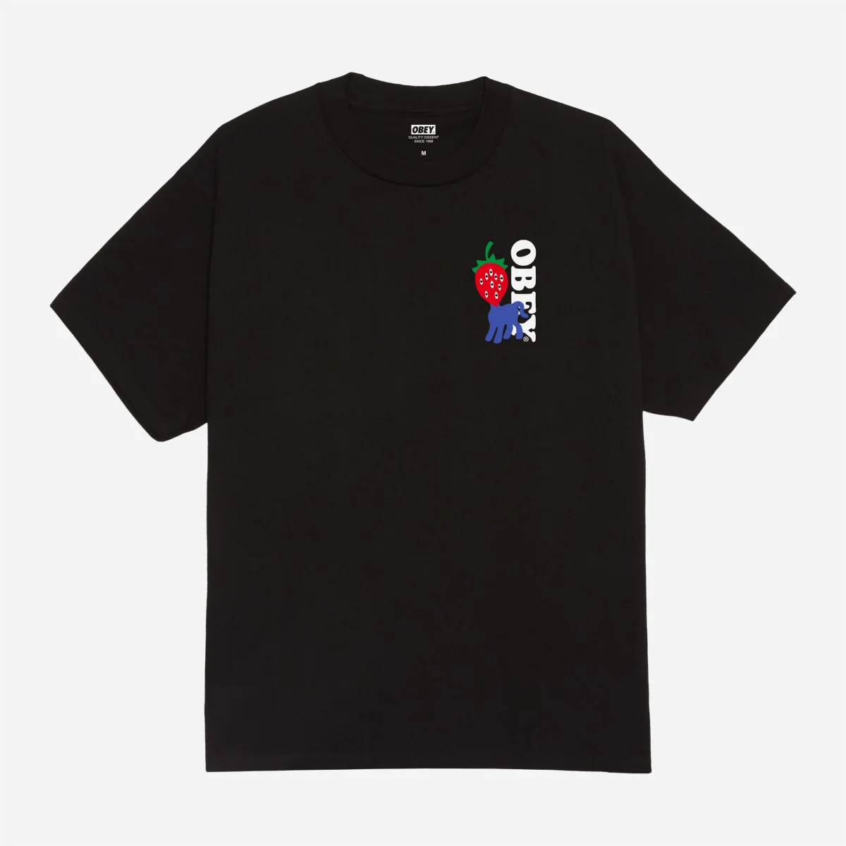 OBEY - STRAWBERRY TEE - Black – Image 3