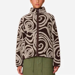 Obey - Swirls Jacquard Zip Jacket - Brown Multi.