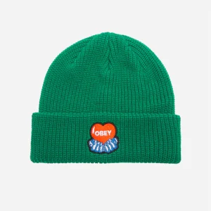 OBEY- HEART BEANIE - Abundant Green