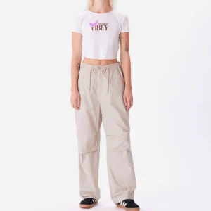 OBEY - MINA PARACHUTE PANT - Silver grey