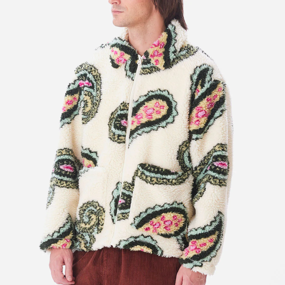 OBEY - PAISLEY SHERPA JACKET - UNBLEACHED MULTI – Image 3
