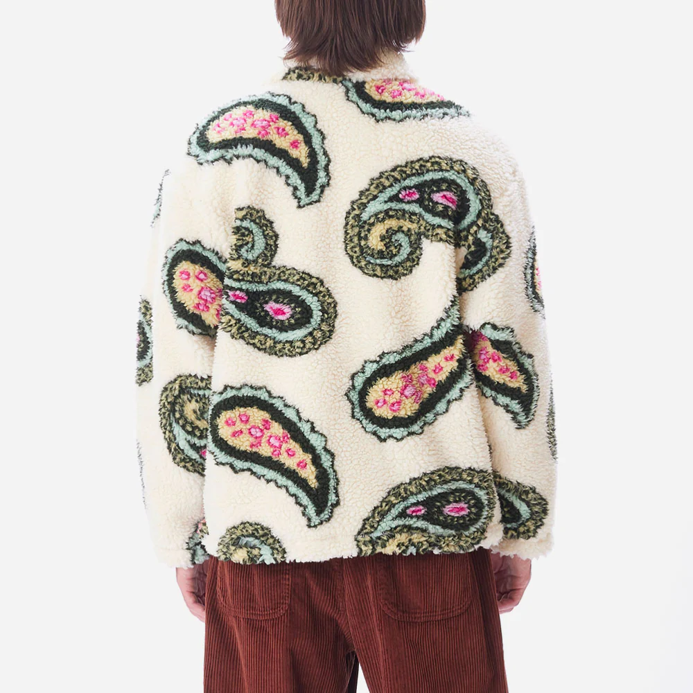 OBEY - PAISLEY SHERPA JACKET - UNBLEACHED MULTI – Image 4