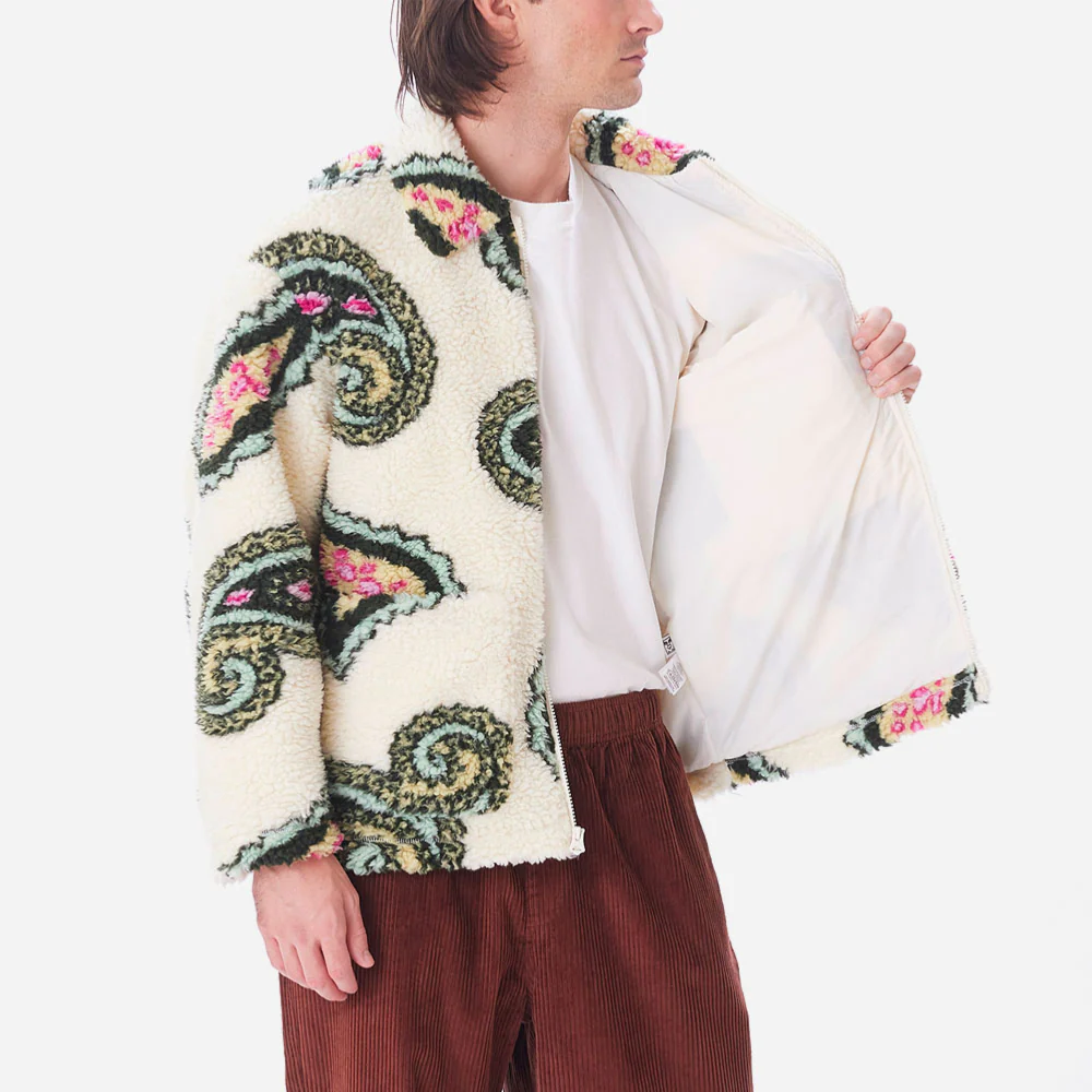 OBEY - PAISLEY SHERPA JACKET - UNBLEACHED MULTI – Image 5