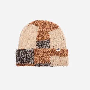 Obey- Patchwork Rib Beanie - Brown Multi