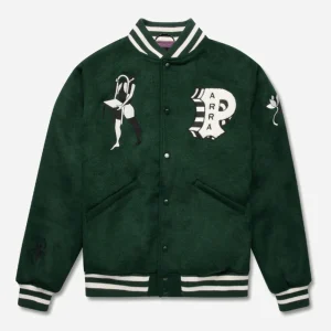 PARRA - CLOUDY STAR VARSITY  JACKET - Pine green