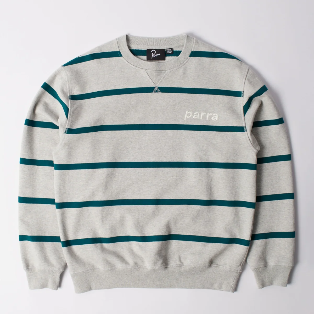 Parra - Pristine Striper Crew neck Sweatshirt - Heather Grey – Image 2