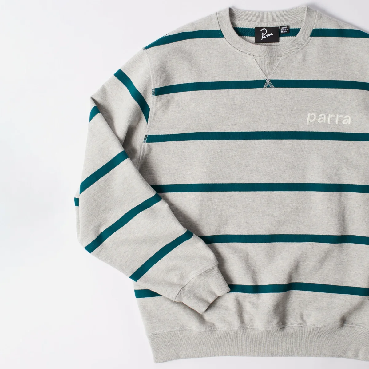 Parra - Pristine Striper Crew neck Sweatshirt - Heather Grey – Image 3
