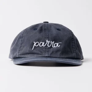 Parra - Scripted 6 panel hat - Washed Navy Blue