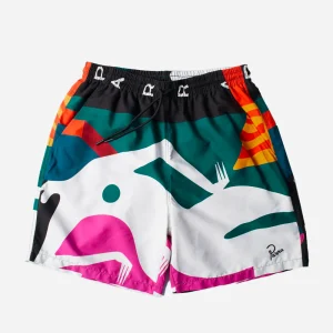 PARRA - BEACHED IN WHITE SWIM SHORTS - Multi