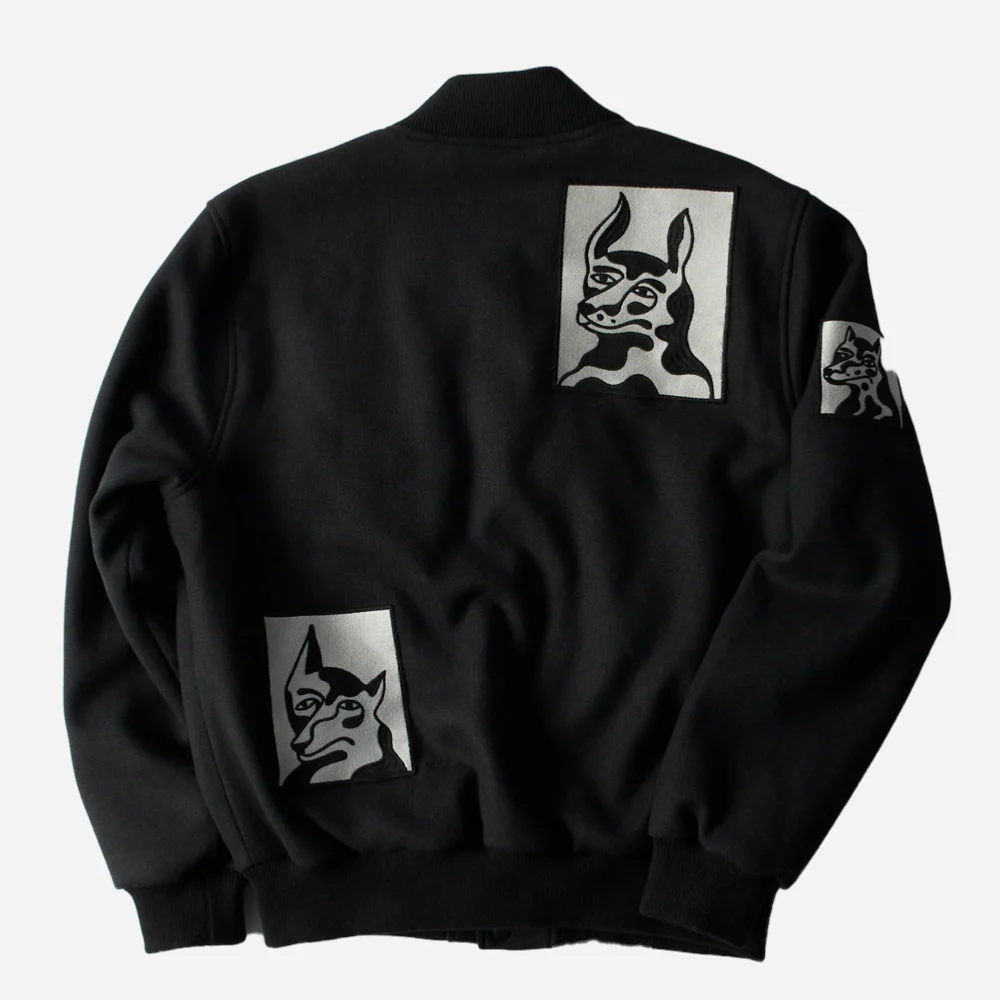 PARRA - DOG FACED VARSITY JACKET- BLACK – Image 4