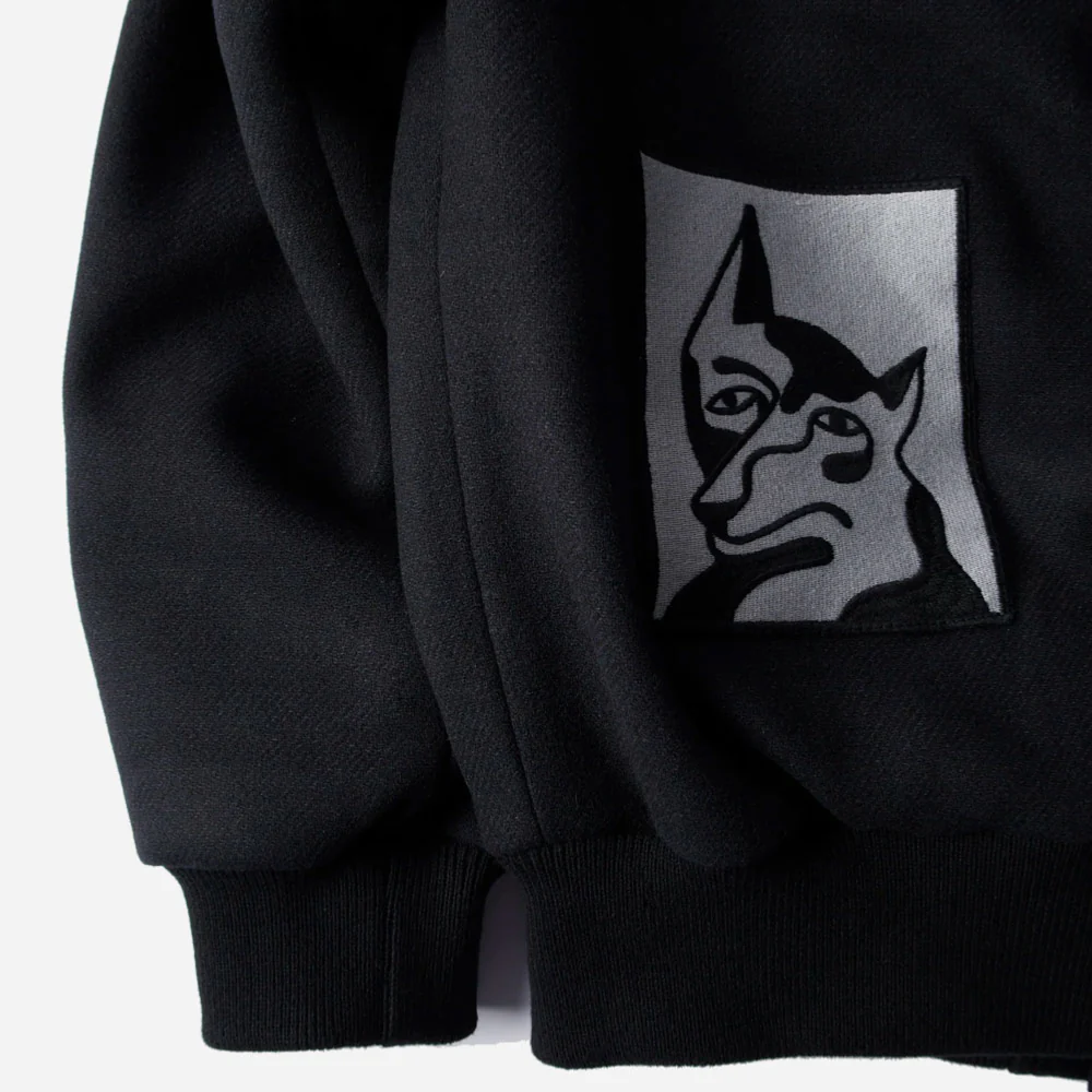 PARRA - DOG FACED VARSITY JACKET- BLACK – Image 6