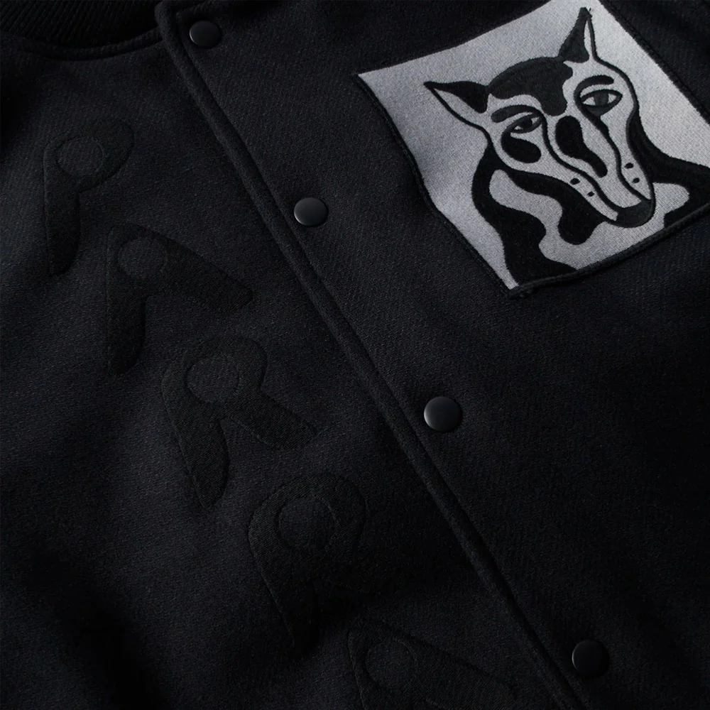 PARRA - DOG FACED VARSITY JACKET- BLACK – Image 7