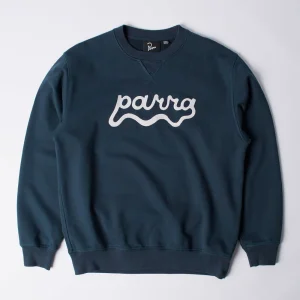 PARRA - WATER WAVE LOGO CREW NECK SWEATSHIRT - Navy Blue