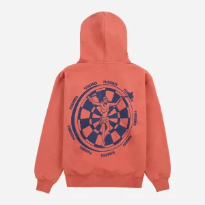 PLEASURES - DARTBOARD HOODIE - Rust