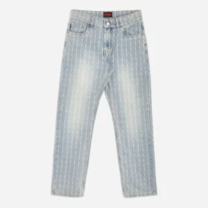 PLEASURES - IMPACT PINSTRIPE DENIM - Blue