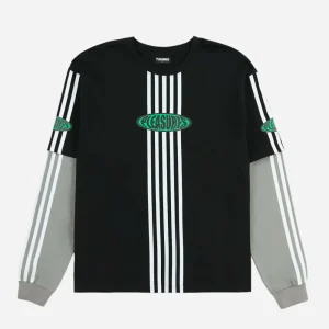 PLEASURES - FAUX LAYERED LONG SLEEVE - Black