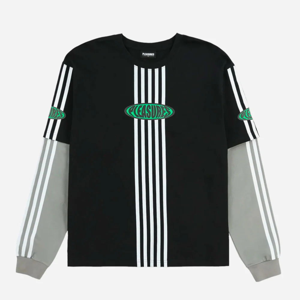 PLEASURES - FAUX LAYERED LONG SLEEVE - Black – Image 2