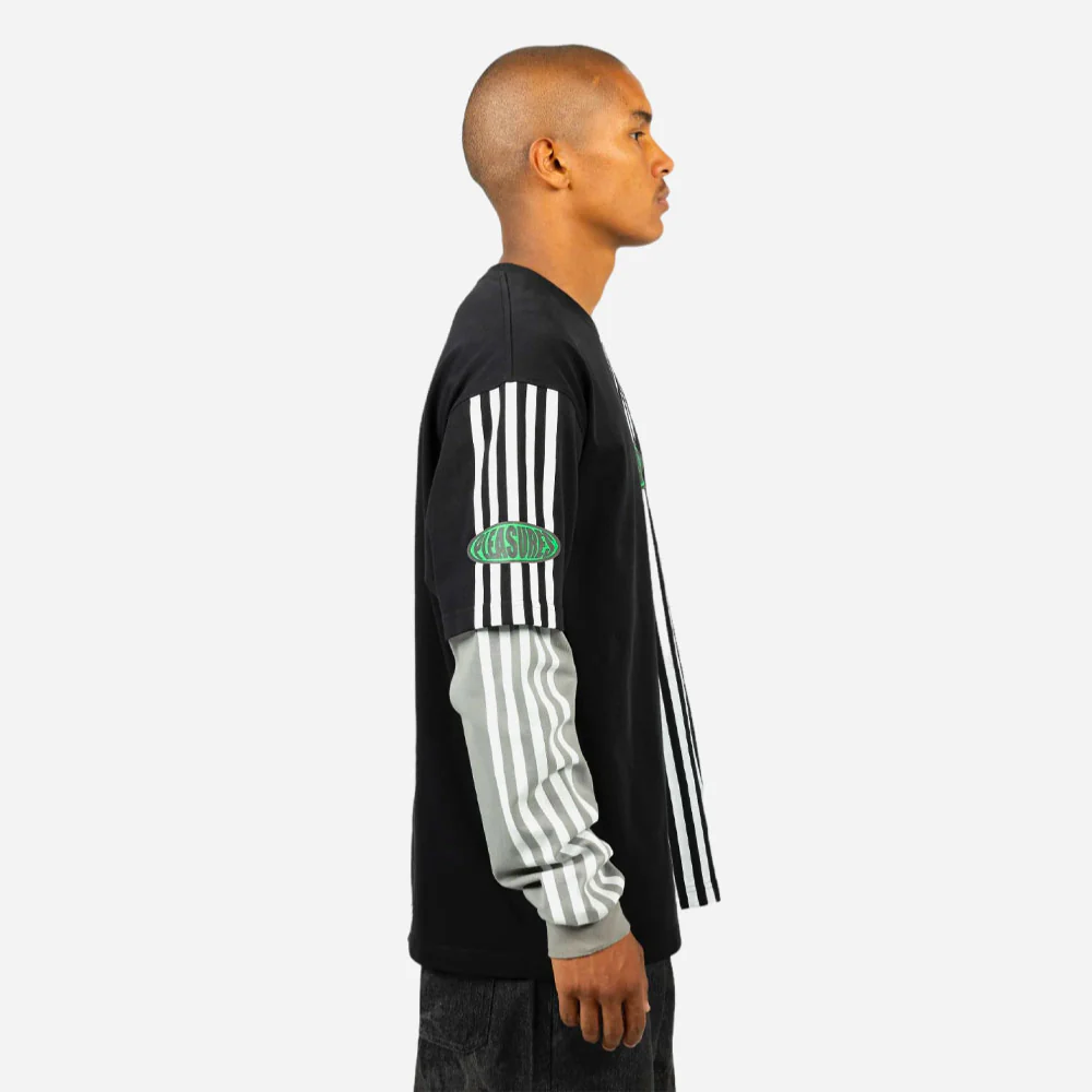 PLEASURES - FAUX LAYERED LONG SLEEVE - Black – Image 6