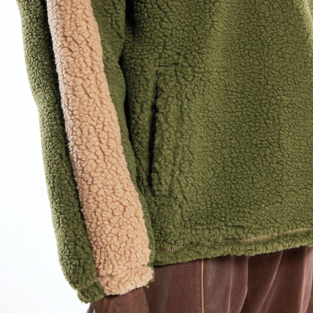 PLEASURES - REWIND QUARTER ZIP - GREEN – Image 6