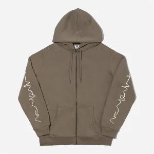 Poetic Collective - Crayon Arm Zip Hoodie - Olive Green