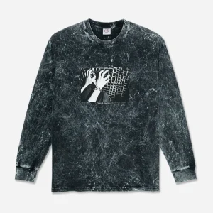 POLAR - ACID LS TEE CAGED HANDS - Black