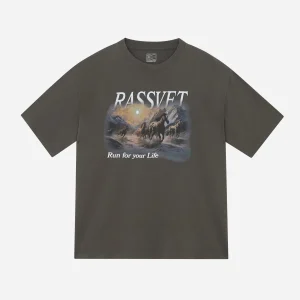 Rassvet - Horses Tee Shirt Knit - Black