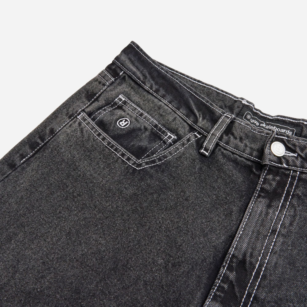 RAVE SKATEBOARDS - GROS DENIM PANT- Black Washed – Image 4
