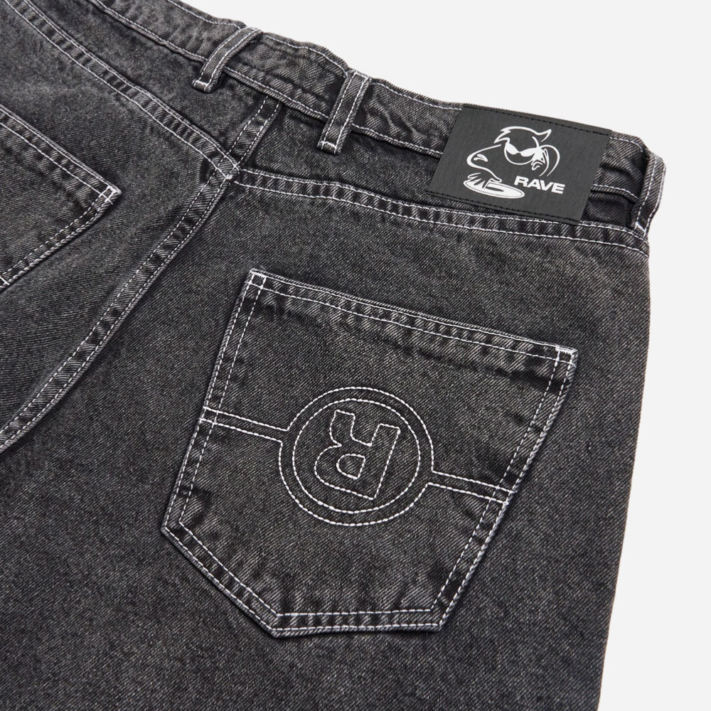 RAVE SKATEBOARDS - GROS DENIM PANT- Black Washed – Image 5