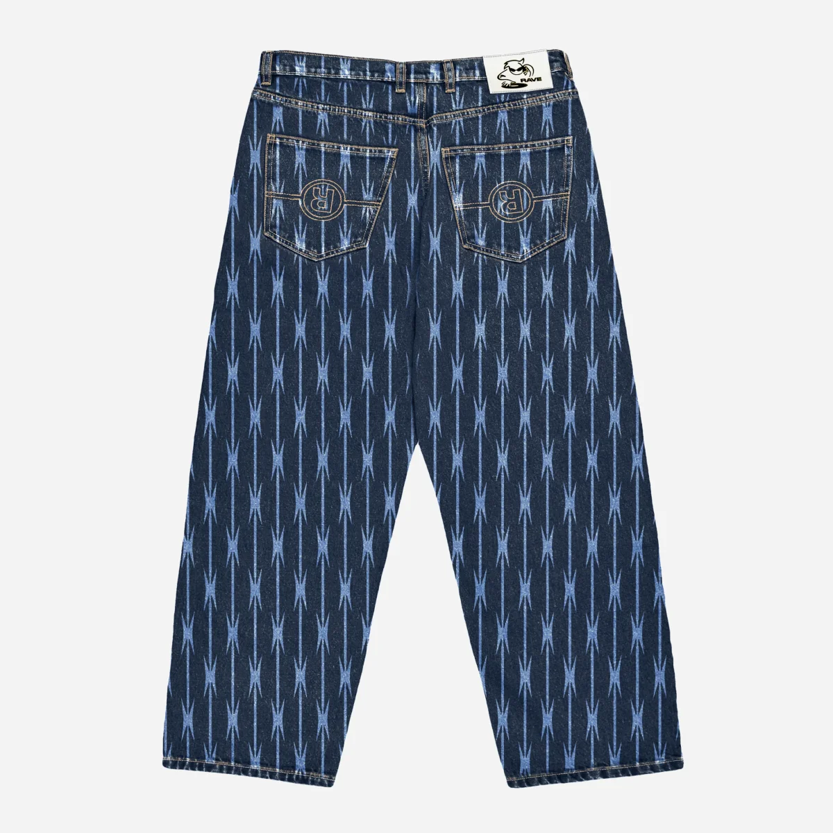 RAVE SKATEBOARDS - TRES GROS DENIM PANT- Blue Raw / Laser