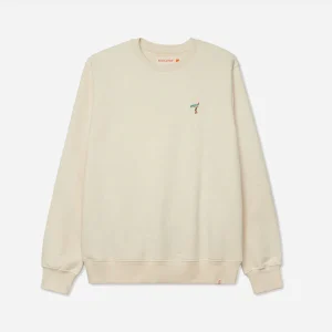 REVOLUTION - REGULAR CREWNECK SURF GIRL  - Offwhite melange