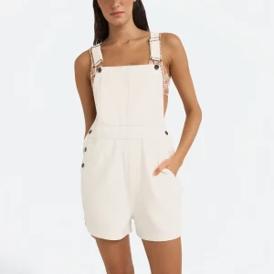 Rhythm - Tides Short Overalls - White