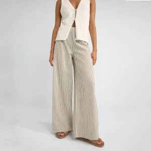 Rhythm - Valley Stripe Oversized Wide Leg Pant - Ivy