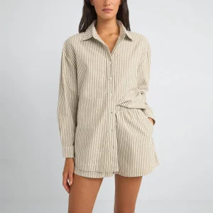 Rhythm - Valley Stripe Oversized Shirt - Ivy