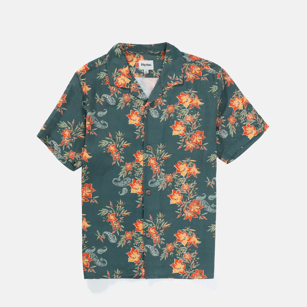 RHYTHM - TROPICAL PAISLEY CUBAN SS SHIRT - Pine