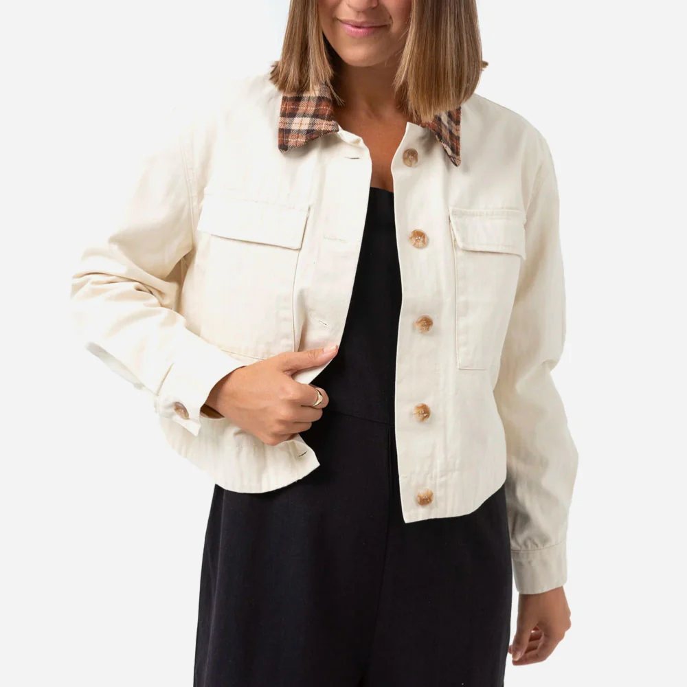 RHYTHM - DYLAN CROPPED SHACKET - Cream – Image 3