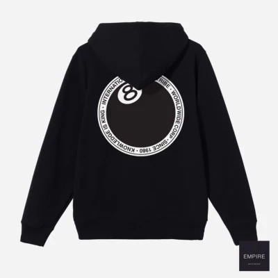 STUSSY 8 BALL DOT HOOD - Black