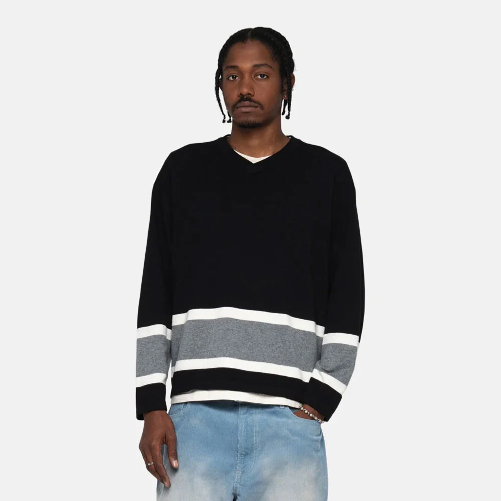STUSSY - HOCKEY SWEATER - BLACK – Image 7