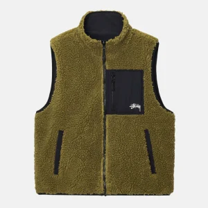 Stussy - Sherpa Reversible Vest - Olive