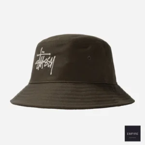 Stussy - Big Logo Twill Bucket Hat - Olive