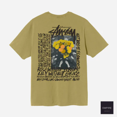 STUSSY CAMELIAS DYED TEE CITRON – Image 2
