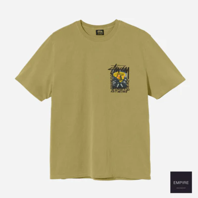 STUSSY CAMELIAS DYED TEE CITRON – Image 3